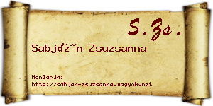 Sabján Zsuzsanna névjegykártya