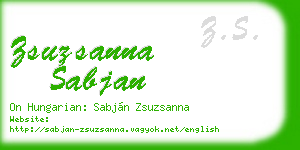 zsuzsanna sabjan business card